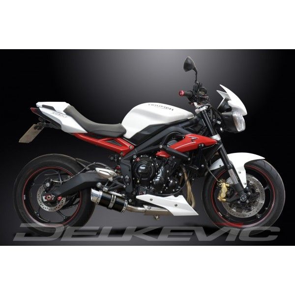 Delkevic volledig systeem Round Carbon 200mm - Street Triple 675 (2013-2016)