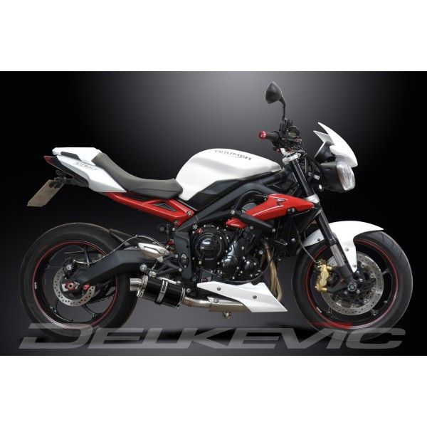 Delkevic volledig systeem Oval Carbon 225mm - Street Triple 675 (2013-2016)