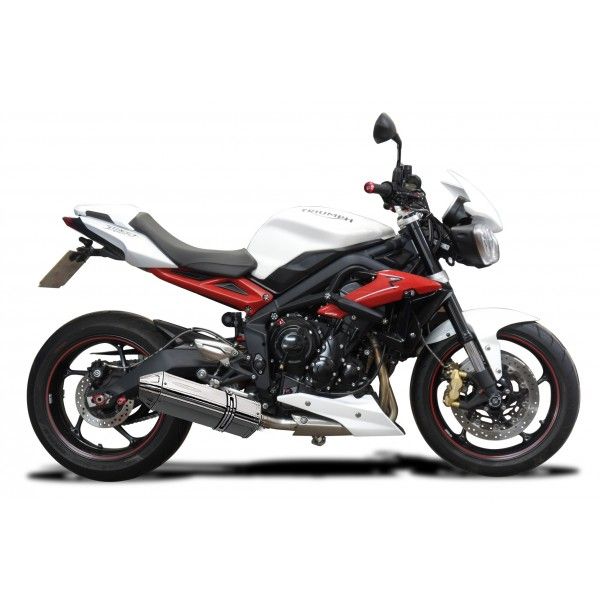 Delkevic volledig systeem Tri-Oval RVS 320mm - Street Triple 675 (2013-2016)