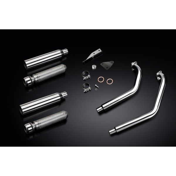 Delkevic volledig systeem 2-2 RVS 410mm BULL NOSE - KAWASAKI VN900 (2006-2016)