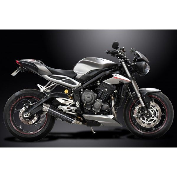 Delkevic volledig systeem Round Carbon 350mm - Street Triple (2017-2020)