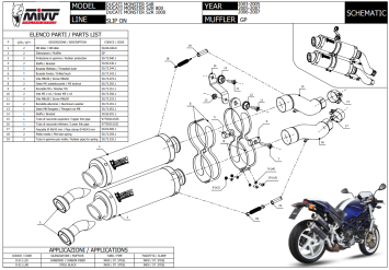 2x Mivv GP Carbon Slip-on Einddemper met E-keur Ducati Monster S4R 2003 > 2005