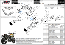 2x Mivv GP Pro Carbon Slip-on Einddempers met E-keur Ducati Scrambler 1100 2018 - 2020