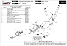 Mivv Oval RVS Slip-on Einddemper met E-keur Suzuki DL V-Strom 650 2007 > 2011