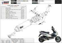 Mivv GP RVS Black Slip-on Einddemper met E-keur Gilera Runner 200 2003 > 2004