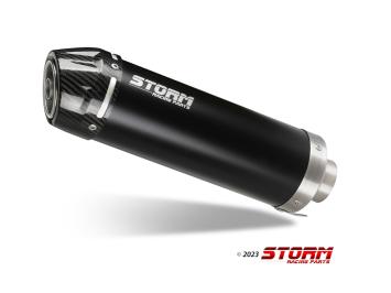 Storm by MIVV GP slip-on Zwart RVS en Carbon endcap met E-keur CF Moto 450SR 2023 - 2024