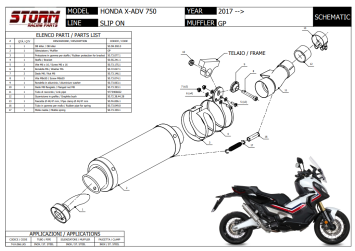 Storm By Mivv GP RVS Black Slip-On Einddemper Met E-keur HONDA X-ADV 750 2017 - 2024