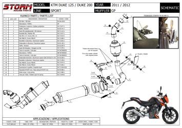 Storm By Mivv GP RVS Black Compleet 1in1 Uitlaatsysteem Met E-keur KTM 200 DUKE 2012 - 2014