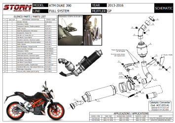 Storm By Mivv GP RVS Black Compleet 1in1 Uitlaatsysteem Met E-keur KTM 390 DUKE 2013 - 2016