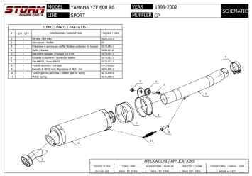Storm By Mivv GP RVS Black Slip-On Einddemper Met E-keur YAMAHA YZF 600 R6 1999 - 2002