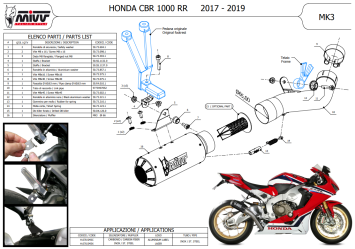 Mivv MK3 Carbon Einddemper zonder E-keur Honda CBR 1000 RR 2017 > 2019