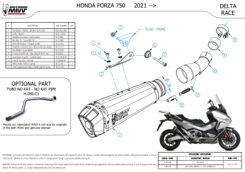Mivv Delta Race RVS Einddemper met E-keur Honda Forza 750 2021 > 2024