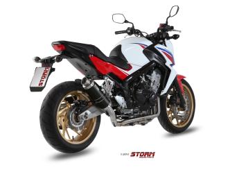 Storm By Mivv GP RVS Black Compleet 4in2in1 Uitlaatsysteem Met E-keur HONDA CB 650 F 2014 - 2018