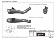 HP Corse Hydroform Classic Line RVS Black Slip-on Einddemper Low Position met E-keur Ducati Scrambler 2015 > 2020