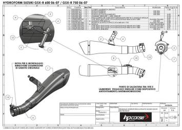 HP Corse Hydroform RVS Black Slip-on Einddemper met E-keur Suzuki GSX-R 750 '06-'07