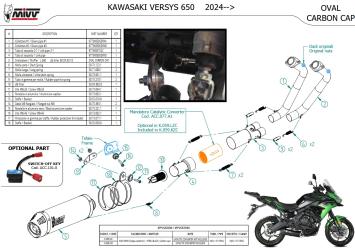 Mivv Oval Carbon Volledig Uitlaatsysteem met E-keur incl. katalysator voor Kawasaki Versys 650 2024 - 2026