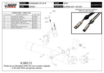 MIVV RVS Decat Pipe Kawasaki ZX-10 R / RR / SE 2016 > 2020