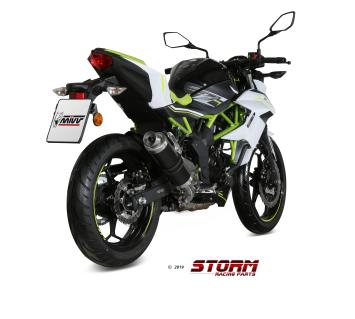 Storm By Mivv GP RVS Black Slip-On Einddemper Met E-keur KAWASAKI Z 125 2019 > 2024