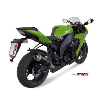 Storm By Mivv GP RVS Black Slip-On Einddemper Met E-keur KAWASAKI ZX-10 R 2008 - 2010