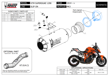 Mivv MK3 Carbon Einddemper met E-keur KTM 1290 Superduke 2014 > 2019