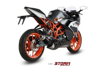 Storm By Mivv GP RVS Black Compleet 1in1 Uitlaatsysteem Met E-keur KTM RC 125 2014 - 2016
