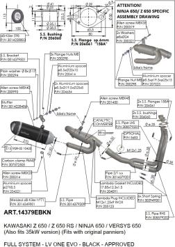 Leovince LV One Evo RVS Black Volledig Uitlaatsysteem met E-keur incl. Katalysator Kawasaki Z 650 RS 2022 - 2024
