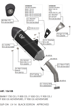 Leovince LV-14 Black Edition Einddemper met E-keur BMW F 750/800/850/900 GS / Adventure 2024 - 2026