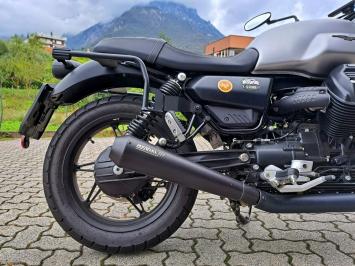 Mistral Short RVS Black Einddemper paar (L+R) met E-keur (Euro5) Moto Guzzi V7 850 2021 - 2024