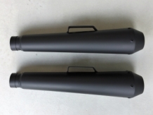 2x Mistral Conical RVS Matt Black Einddempers met E-keur Moto Guzzi Bellagio 2007 > 2013