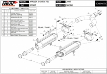 Mivv Suono RVS Black Slip-on dubbele Einddemper (L+R) Set Aprilia Shiver 750 2008 > 2016