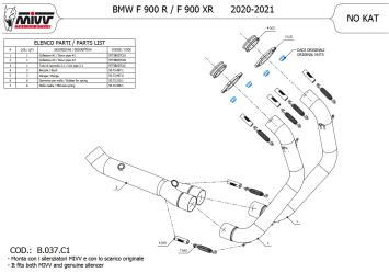 Mivv RVS Decat Voorbochten zonder E-keur BMW F 900 XR 2020 - 2026