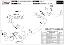 Mivv RVS Decat Pipe Ducati Hypermotard 796 2010 > 2012