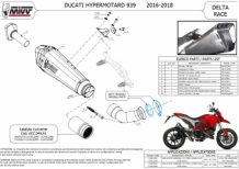 Mivv Delta Race RVS Slip-on Einddemper met E-keur Ducati Hypermotard 939 2016 > 2018