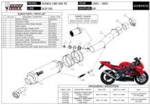 Mivv GP Carbon Slip-on Einddemper met E-keur Honda CBR 600 FS 2001 > 2003