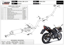 Mivv GP RVS Black Compleet Uitlaatsysteem met E-keur Honda CBR 125 R 2004 > 2010