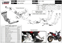 Mivv GP Carbon Compleet Uitlaatsysteem met E-keur Honda CB 650 F 2014 > 2018