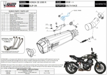 Mivv Delta Race RVS Black Slip-on Einddemper met E-keur Honda CB 1000 R 2018 > 2024