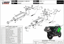 Mivv Suono RVS Black Dubbele Einddemper (L+R) met E-keur Kawasaki Z 1000 SX 2014 > 2019