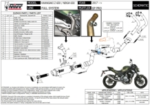 Mivv GP Pro Carbon Compleet Uitlaatsysteem High Mount met E-keur Kawasaki Z650 2017 > 2022
