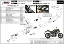 Mivv Oval Carbon Compleet Uitlaatsysteem met E-keur Kawasaki Ninja 650 2017 > 2024