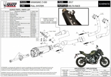 Mivv Delta Race RVS Black Compleet Uitlaatsysteem met E-keur Kawasaki Z650 2017 > 2023