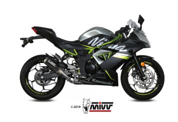 Mivv MK3 Carbon Einddemper zonder E-keur Kawasaki Ninja 125 2019 > 2024