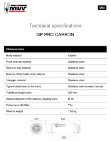 Mivv GP Pro Carbon Slip-on Einddemper met E-keur Kawasaki Z900 2020 - 2024