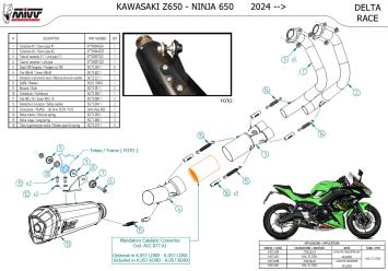 Mivv Delta Race RVS Compleet Uitlaatsysteem met E-keur Kawasaki Z650 2024 > 2025