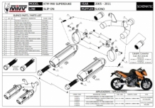 Mivv Suono RVS Black Dubbele Slip-on Einddemper (L+R) met E-keur KTM 990 Superduke 2005 > 2011