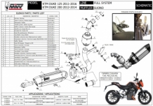 Mivv Suono RVS Compleet Uitlaatsysteem met E-keur KTM 125 DUKE 2011 > 2016
