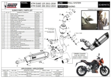 Mivv Suono RVS Black Compleet Uitlaatsysteem met E-keur KTM 200 Duke 2012 > 2014