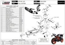 Mivv Suono RVS Black Volledig Uitlaatsysteem met E-keur KTM RC 125 2014 > 2016
