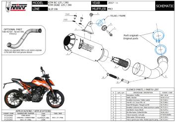 Mivv MK3 Carbon Einddemper zonder E-keur KTM RC 125 2017 > 2020