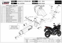 Mivv Speed Edge RVS Slip-on Einddemper met E-keur Suzuki DL V-Strom 650 2012 > 2016